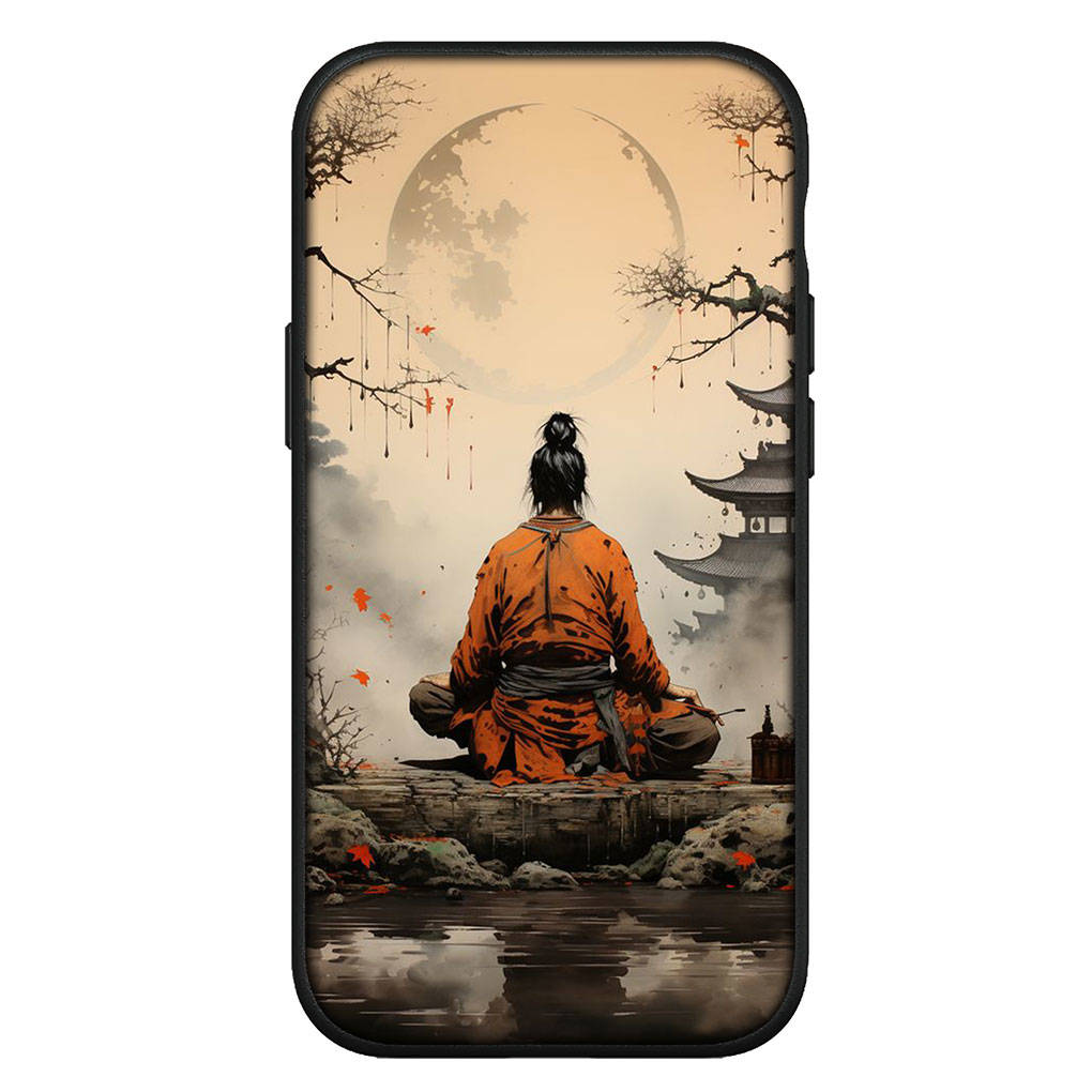 Чехол для iPhone 15 14 Xiaomi Redmi Note 13 12 11 Pro Max X 8 7 9 XR Samsung Galaxy S24 S23 OPPO A15 Huawei Japan Samurai Skeleton Ninja Bushido Case