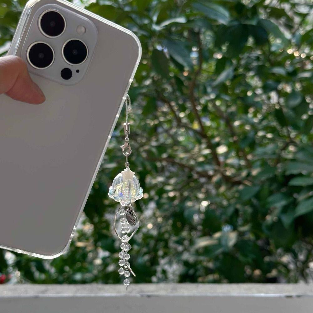 Y2K шнурок для телефона с бисером шнурок для телефона с изображением медузы на океанскую тематику для женщин и дам