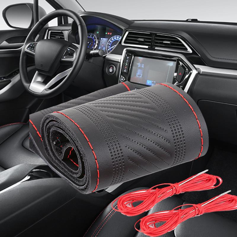 Чехол на руль из натуральной кожи, ручной работы, нескользящий, верхний слой из коровьей кожи, впитывающий пот, универсальный для всех сезонов.