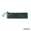 Large Capacity Vintage Crazy Horse Leather Zipper Pen Case Handmade Creative School Stationery Pencil Bag Genuine Leather