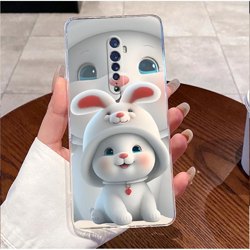 Для Oppo Reno 2 CPH1907 2F CPH1989 2Z CPH1945 Чехол для телефона Роскошный Милый Сердце Любви Кролик Забавный Прозрачный ТПУ Чехол Oppo Reno2 F Z Чехол