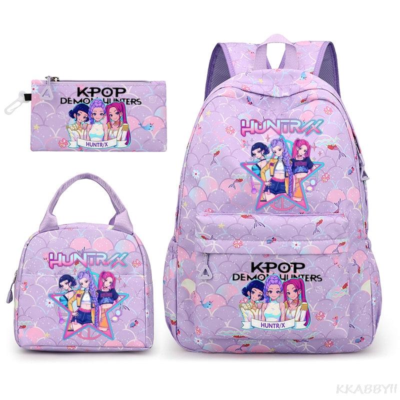 Fashion Backpacks 3pcs Rumi Mira Zoey HUNTR/ Boys School Bags For Women Girls Kawaii Capacity Mochilas