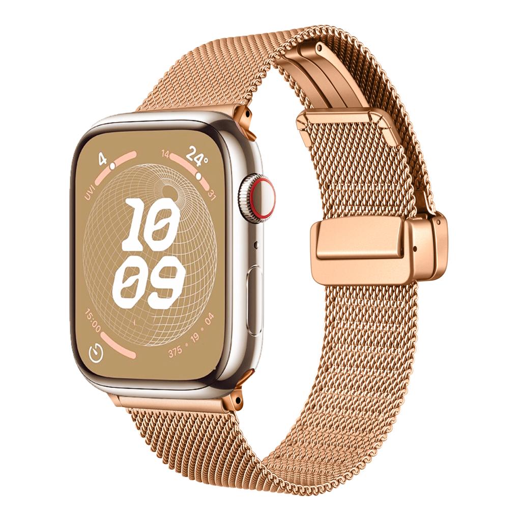 Ремешок из миланского металла для Apple watch Ultra 9 8 7 49 мм 45 мм 41 мм Магнитный ремешок из нержавеющей стали для iWatch 6 5 4 SE 44 мм 40 мм 42 мм