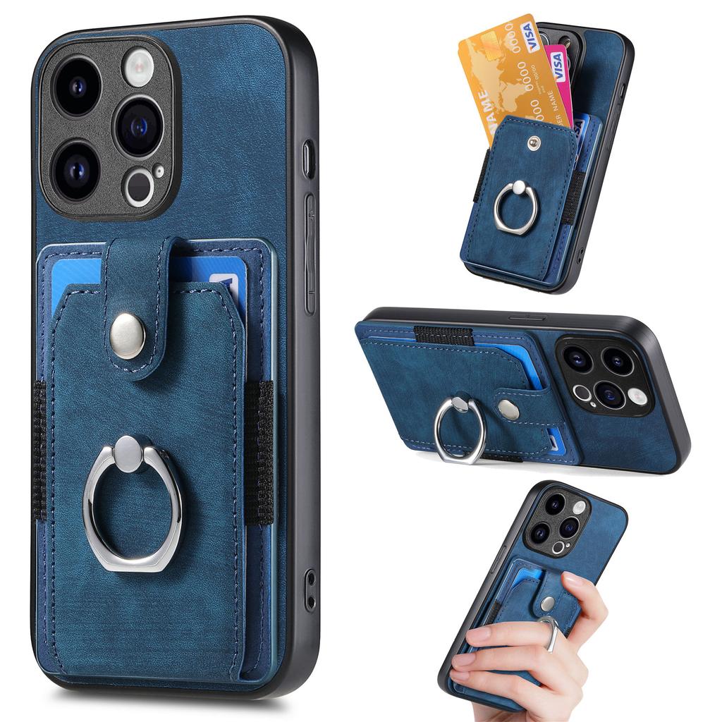 PU Leather Magnetic Card Wallet Ring Holder Phone Case for iPhone 15 14 Plus 13 12 11 Pro XSMAX for Samsung S23 S22 S21 Ultra Plus A05 A14 A54 A13 A53