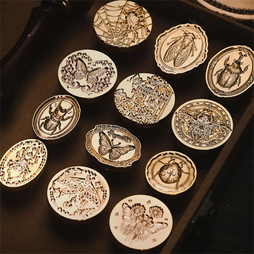 Brass Head Wax Seal Stamp Insect Series Sealing Wax Stamp for Card Envelope Scrapbooking Invitation Decoration