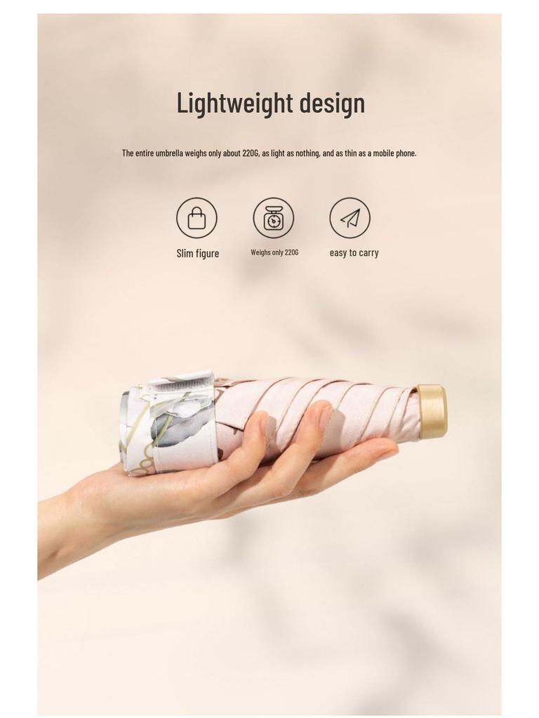 Зонт Know Мини Плоский Шестисложный Высококлассная Защита от УФ-лучей Двойного Назначения Солнцезащитный и Дождевой Зонт