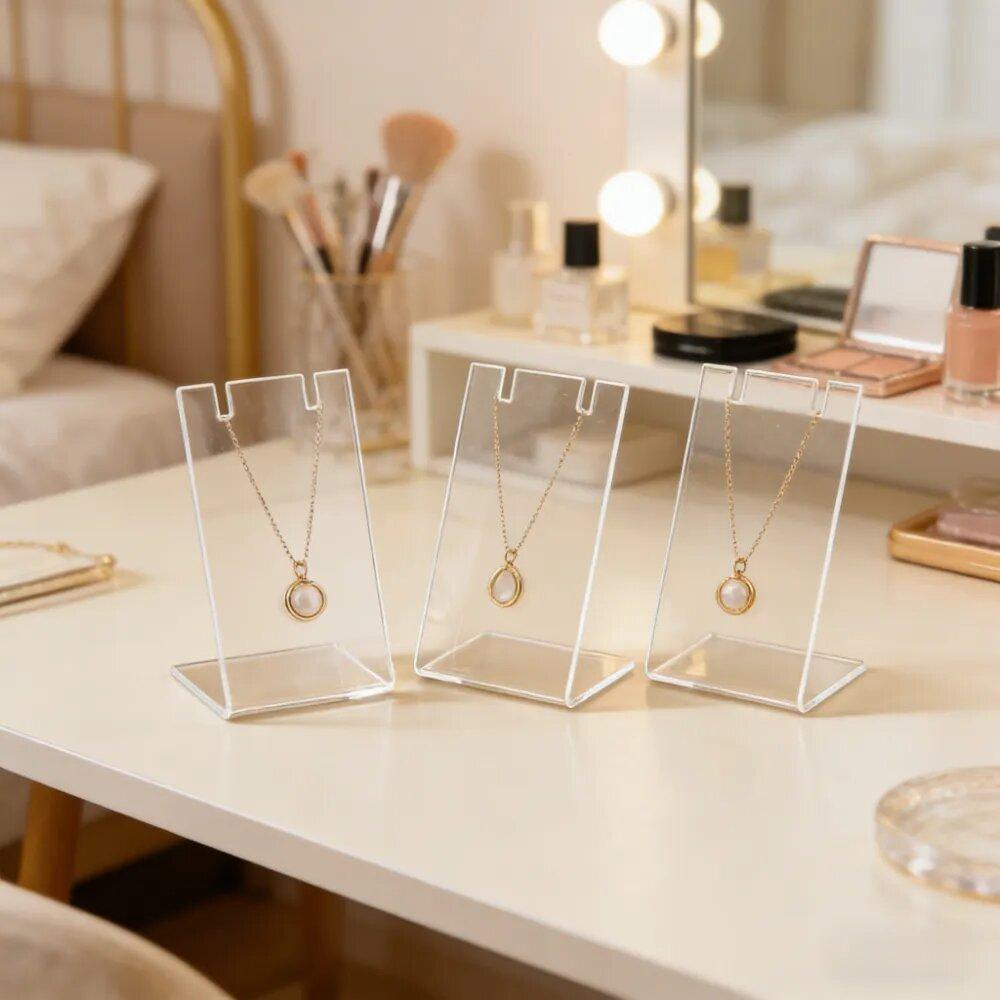 5/20pcs Transparent Acrylic Jewelry Rack Home Necklace Earring Storage Rack Store Retail Jewelry Display Stand