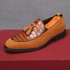 Fashion Fashion New Men's Tassels Suede Leather Patchwork Flats Shoes Male Designer Loafers Homecoming Wedding Dress Footwear