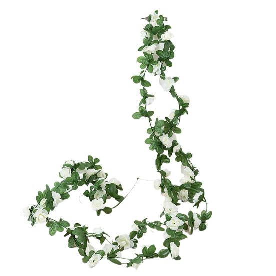 2.5M Artificial Flower Garland Realistic UV Resistant Faux Flower Rattan Vine Wedding Party Hanging Simulation Bloom