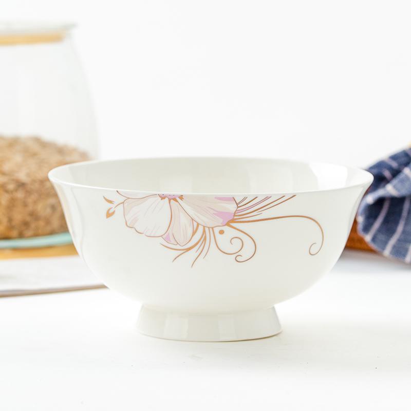 Высокая тарелка Tangshan Bone China 6 дюймов - Идеально подходит для лапши, каши, риса и многого другого; Безопасно для микроволновой печи и защита от ожогов.