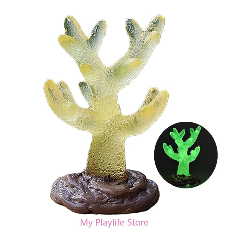 Аквариумы Светящиеся смоляные коралловые украшения Аквариумы Водные подводные украшения Ландшафтный дизайн Безопасный декор для рыб Креветки