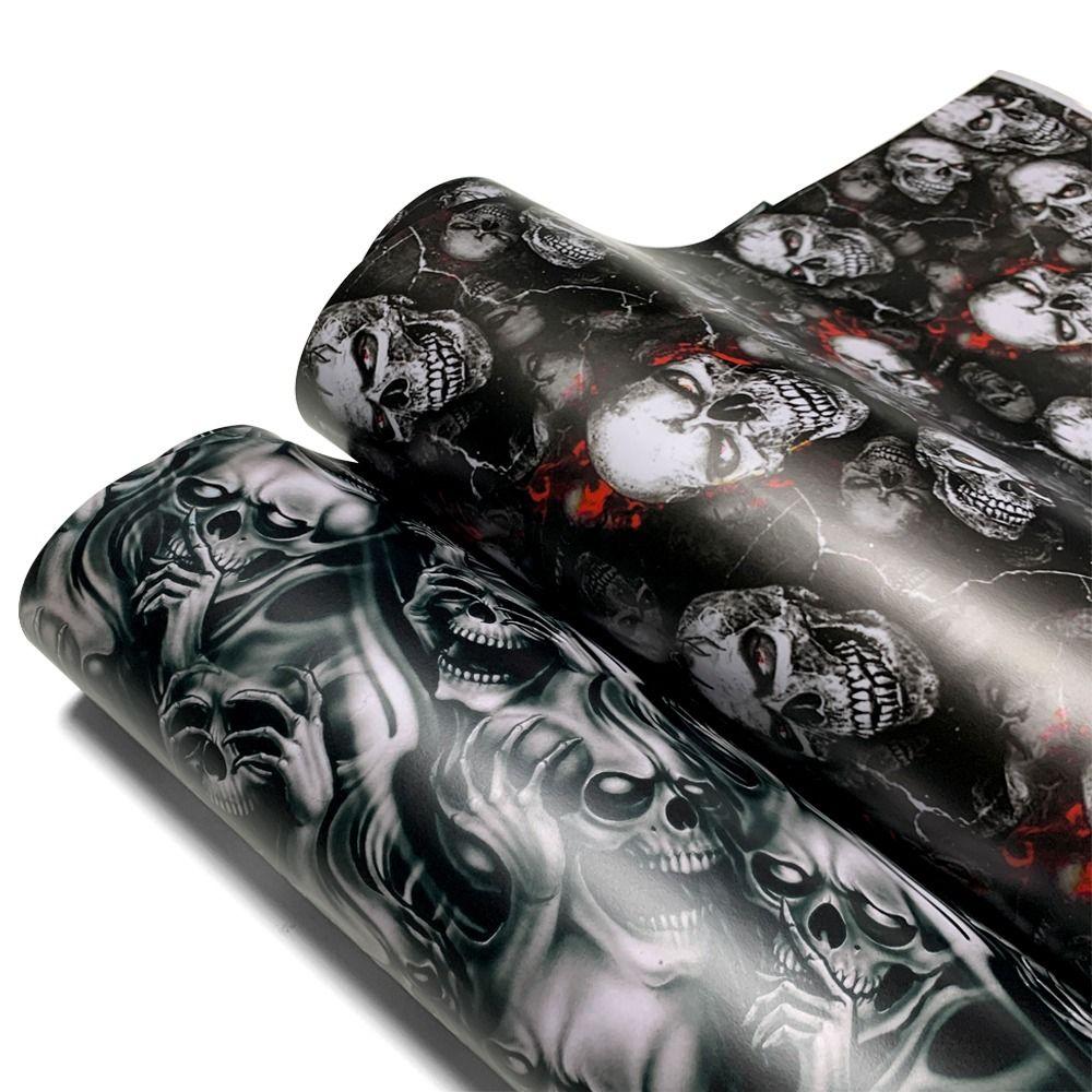 Self-Adhesive Car Stickers Wrap Vinyl Film Skull Car Interior Sticker For Car Motorcycle DIY