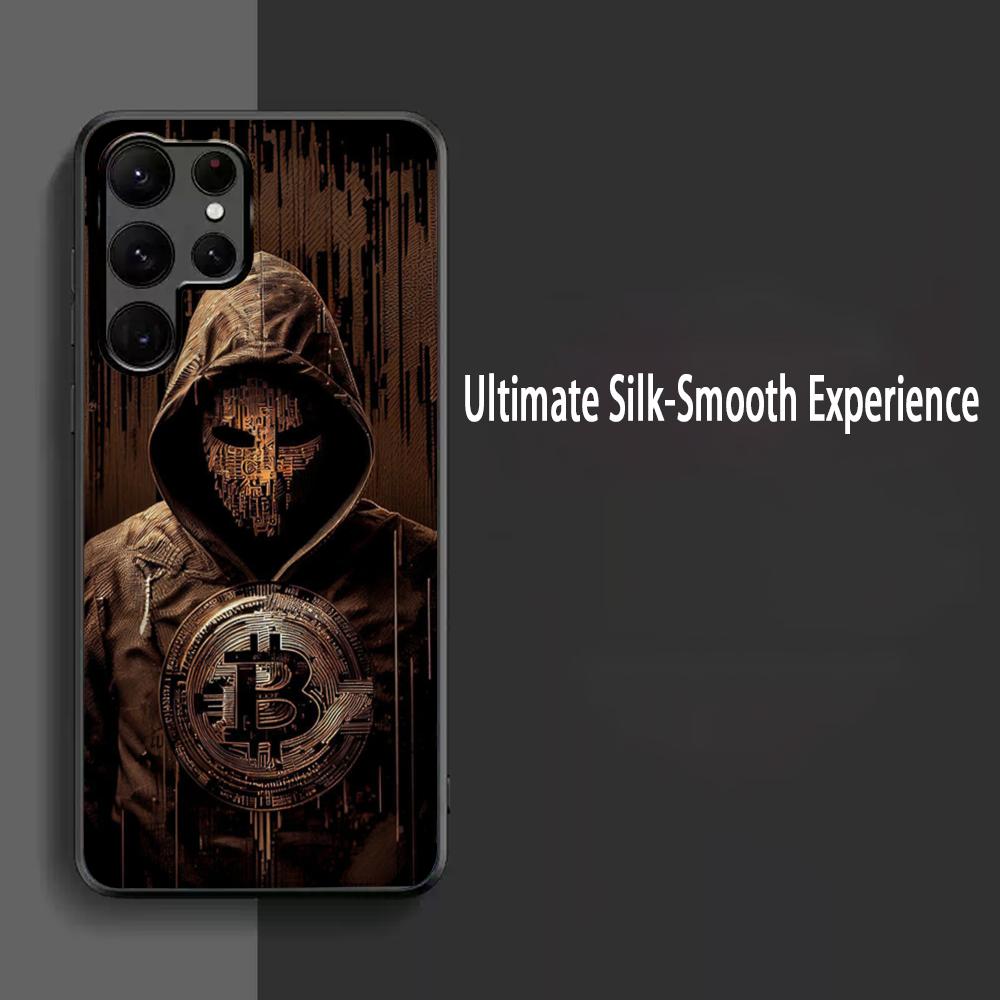 Стильный крутой чехол для телефона Bitcoin BTC для Samsung Galaxy S25 S24 S23 S22 S21 S20 Plus Ultra Note20 Мягкий Черный