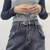 Модный кулон-крест Черные ремни из ПУ кожи Металлическая пряжка-булавка Ремень для женщин Мужчин Панк Хип-Хоп Поясная лента Аксессуары для джинсовых брюк