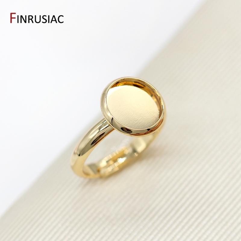 Jewelry Making Supplies 14K Gold Plated 10mm Ring Settings For DIY Women Ring Making Fittings wholesale