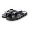 IK Plus Double Cross Flat Mule Sandals 3374 Women's Black Smooth, Size 25.5 Cm, 2E