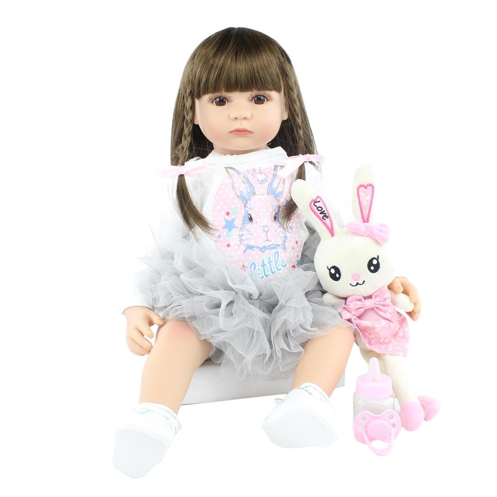 BZDOLL 60 см кукла реборн для малышей, тканевое тело, 24 дюйма, мягкие виниловые конечности, куклы принцессы для девочек, подарок на день рождения, детский игровой домик, игрушка