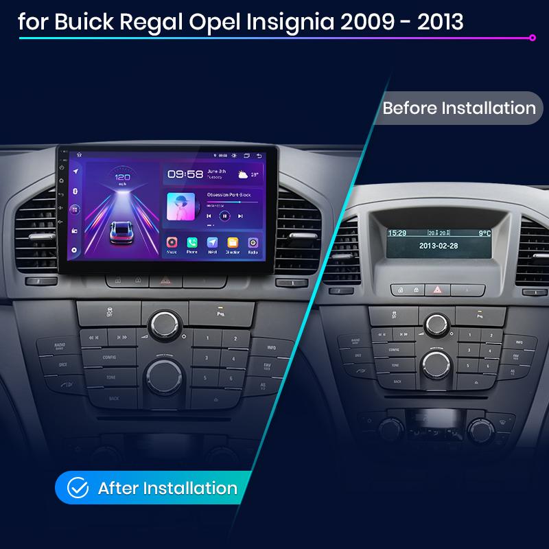 JIUYIN Автомагнитола Android 13 Для Buick Regal Opel Insignia 2009 - 2013 беспроводной CarPlay Auto интеллектуальные системы авто Lect