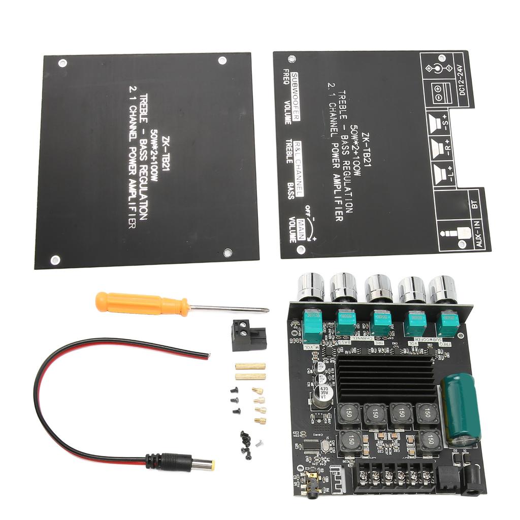 2x50W Bluetooth 5.0 Stereo Sound Receiver Amplifier Board 2.1Channel Subwoofer Wireless Digital AUX