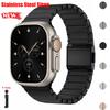 Ремешок из нержавеющей стали для Apple Watch Ultra 3 2 1 49 мм 45 мм 44 мм 42 мм 46 мм с магнитной застежкой для Series 11 10 9 8 7 6 SE Браслет