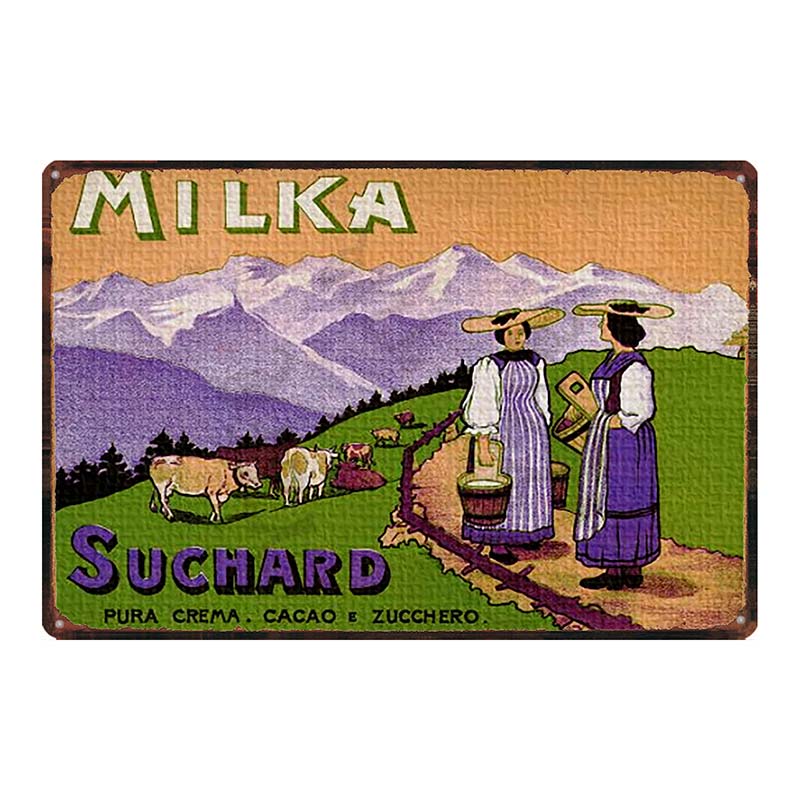 YZFQ Винтажный пищевой плакат Шоколад Металлические ретро-знаки Конфетный бар Табличка Стена Кухня Дом Ресторан Декор DU-6822B