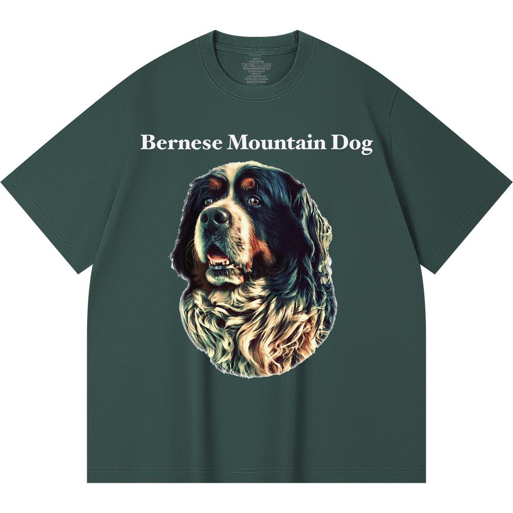 Футболка из 100% хлопка плотностью 230 г/м2 с принтом бернской горной собаки, забавная футболка из чесаного хлопка в стиле Харадзюку