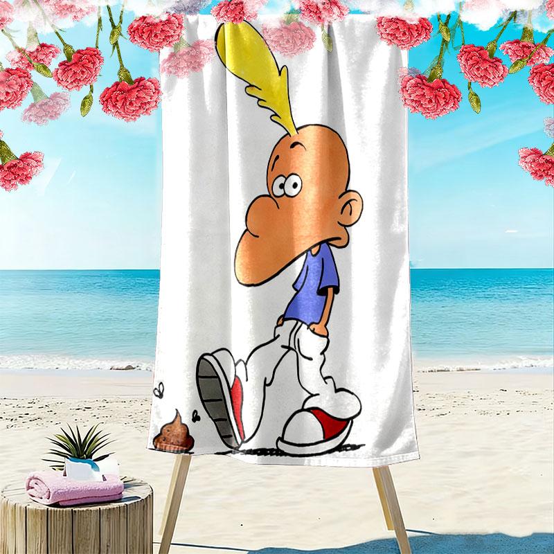 Titeuf Print Beach Towel, Large Soft Quick Dry Towel for Beach Camping Swimming