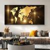Abstract Golden World Map Canvas Painting Nordic Posters and Prints Wall Art Pictures Morden Living Room Home Decor No Frame