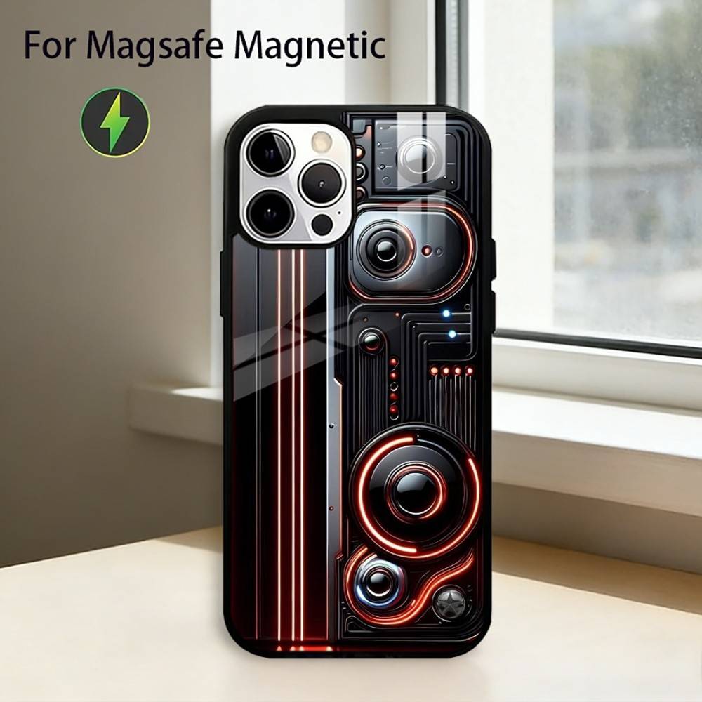 Retro Vintage C-Camera Phone Case For iPhone17,16,15,14,13,12,11 Plus,Pro Magnetic For Magsafe Wireless Charging