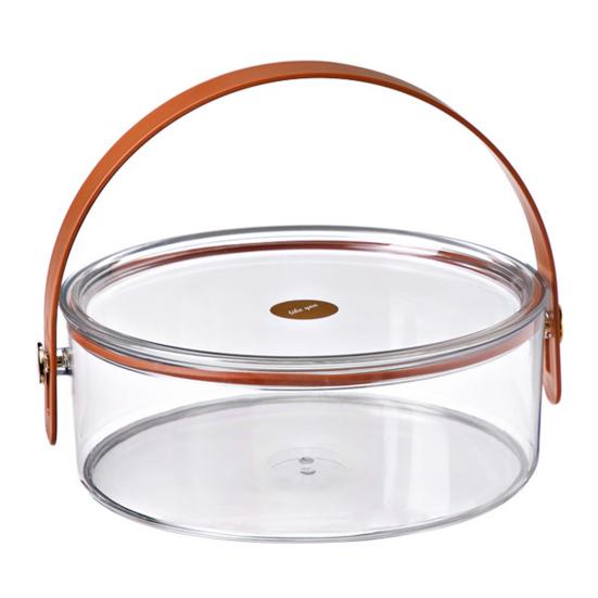 Отделение для фруктовой тарелки с прозрачной крышкой и ручкой-захватом. Большая вместимость, легко моется. Контейнер для хранения закусок.