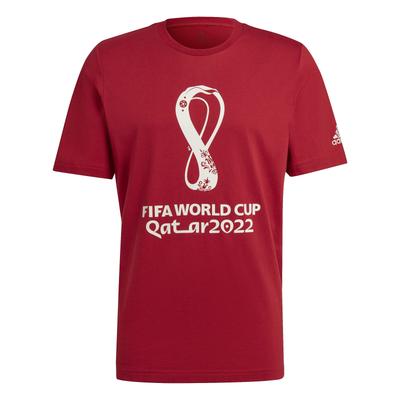 adidas Футболка с коротким рукавом Soccer с графикой FIFA World Cup TK911 Active Maroon S 2022(TM) Мужской (HD6366)