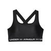 Under Armour Спортивный бюстгальтер Crossback Matte/Shine с логотипом и принтом средней интенсивности, женское нижнее белье, черный цвет 1362612-001