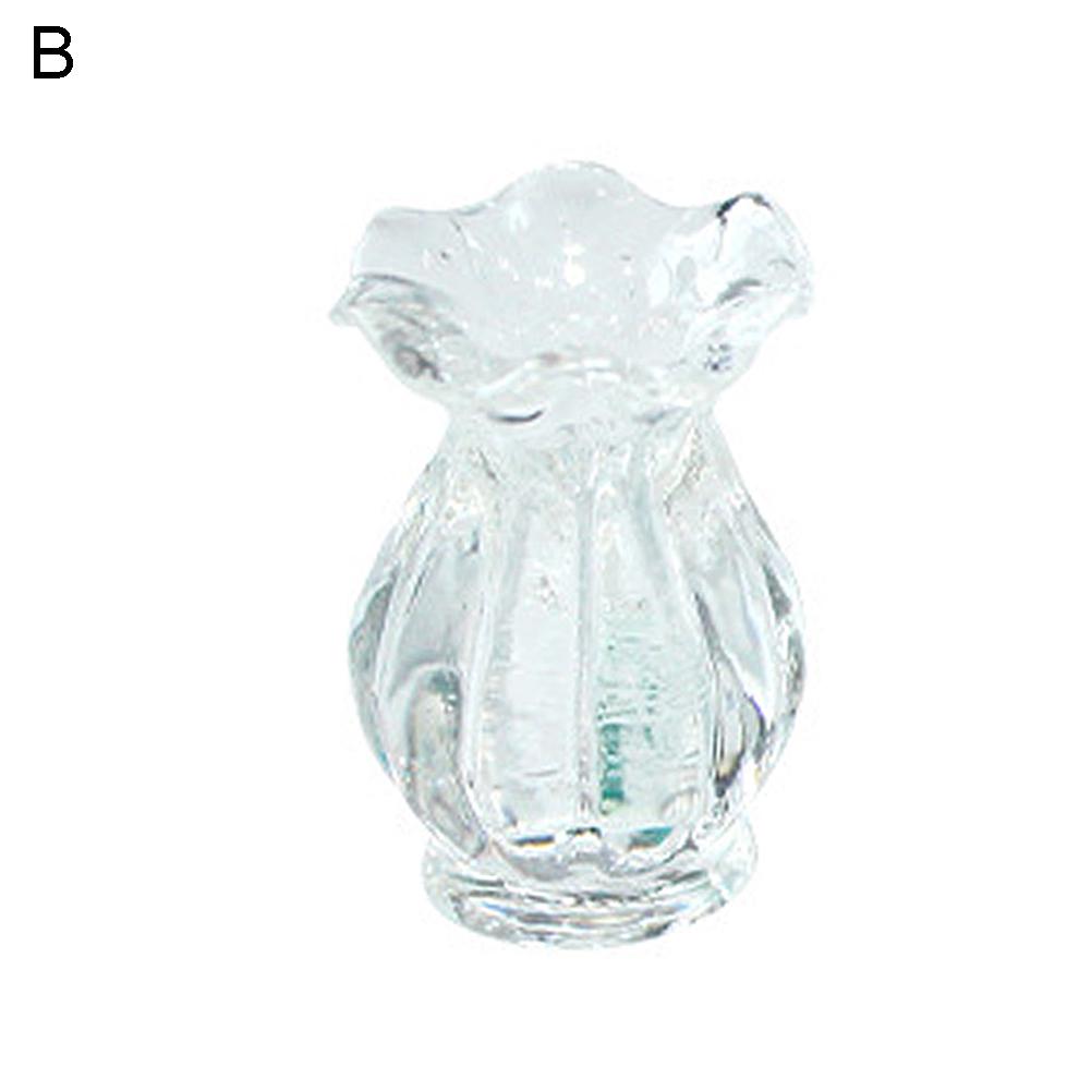 Миниатюрная стеклянная кружевная ваза с цветами разных цветов для кукольных домиков