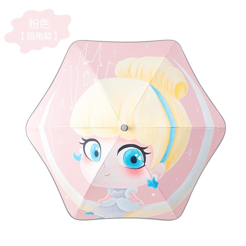 Child Safety Rounded-corner Umbrellas for Primary School Students Anti-poke Umbrellas Roller Vinyl Sunshade Long-handled Umbrellas