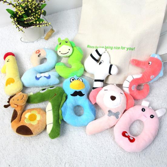 Digital Animal Doll 0-9 Cartoon Numbers Lovely Giraffe Seahorse Crocodile Plushies