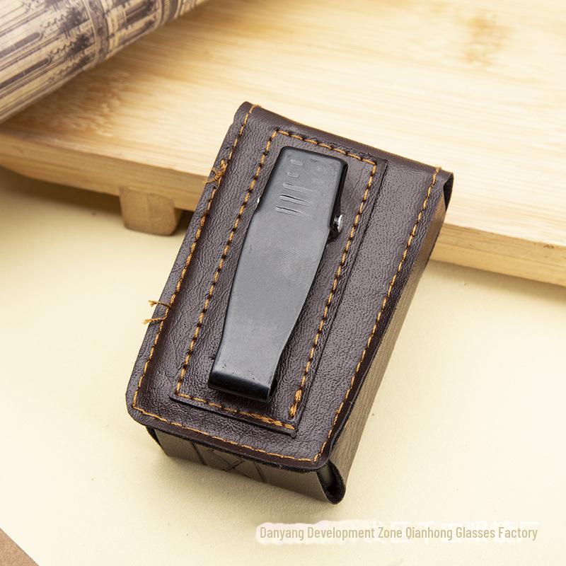 Складные очки для чтения с креплением на ремень и кожаным футляром