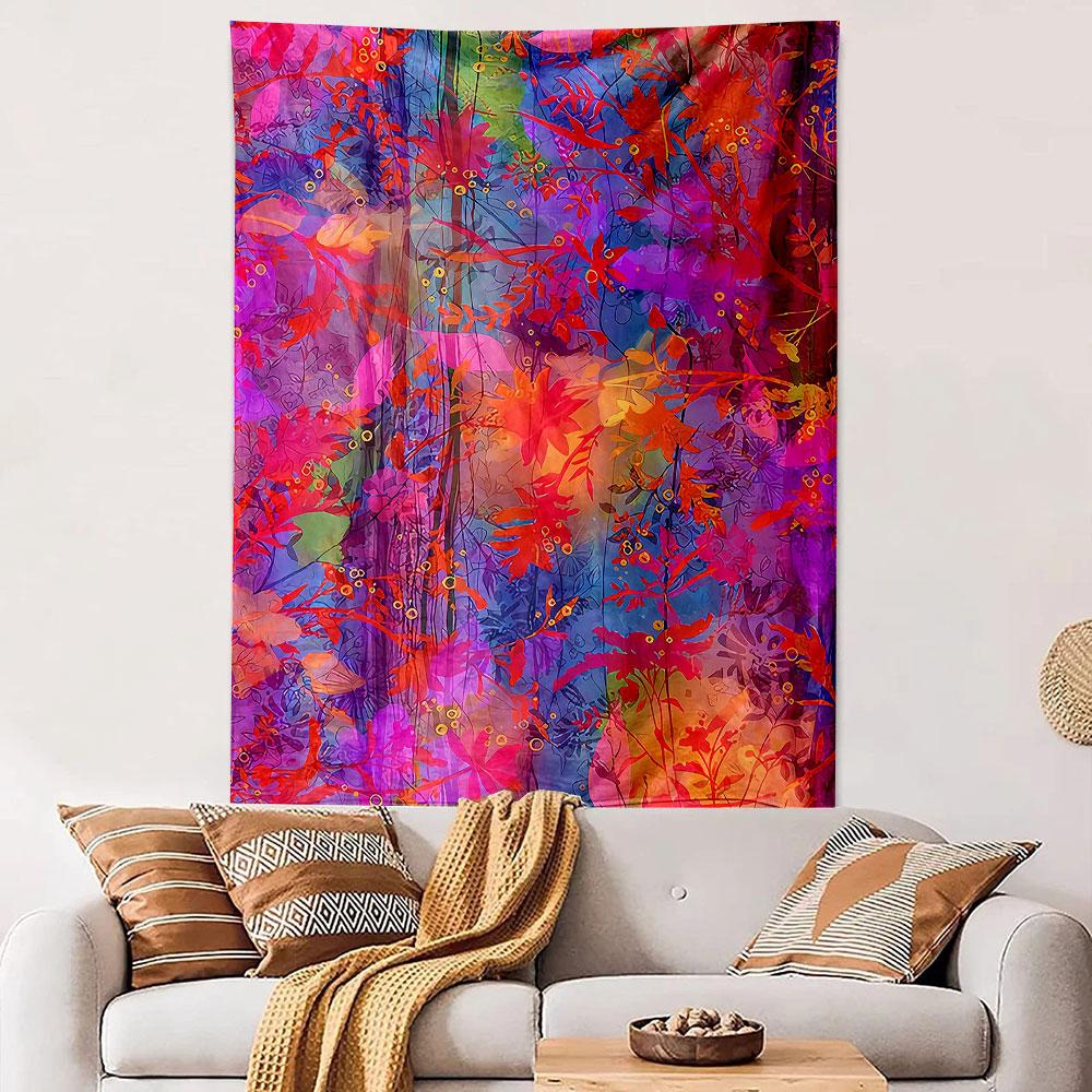 Colorful Floral Abstract Pattern Design Patterned tapestry home decor, suitable for bedroom and living room, gift