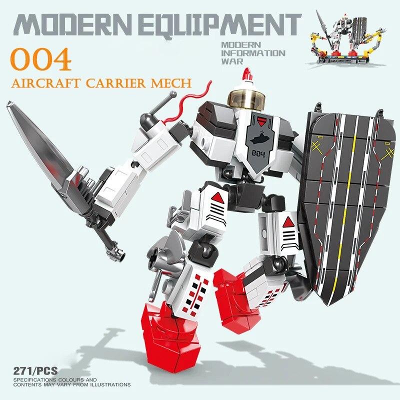 KAZI 200+PCS Missile Mech Shape-shifting Warrior Children's Puzzle Building Block Toy Deformation God of War Assembly Model Boys