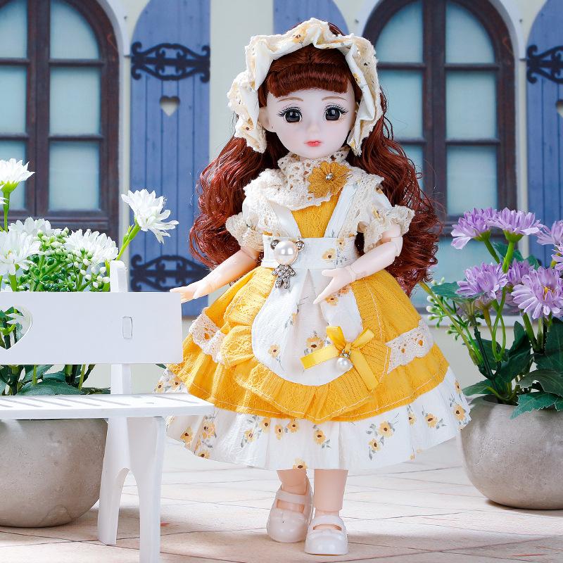30Cm Bjd Dolls Princess Full Set 1/6 Anime Bjd With Clothes 23 Joint Movable Body Dress Up Doll House Set Birthday Gifts Toys