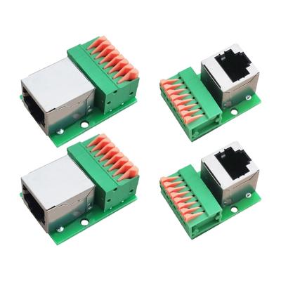 8-контактные разъемы клеммной колодки RJ45 Ethernet Адаптеры для DIN-рейки Плата Не требует пайки Для надежного сетевого решения для проводки