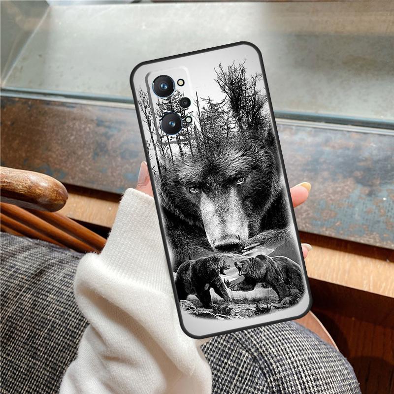 Cute Grizzly Bear Case For Realme 13 Pro Plus 11 12 14 C71 C75 C55 C51 C53 C25 C63 C61 C65 C67 GT6 GT7 15 Pro