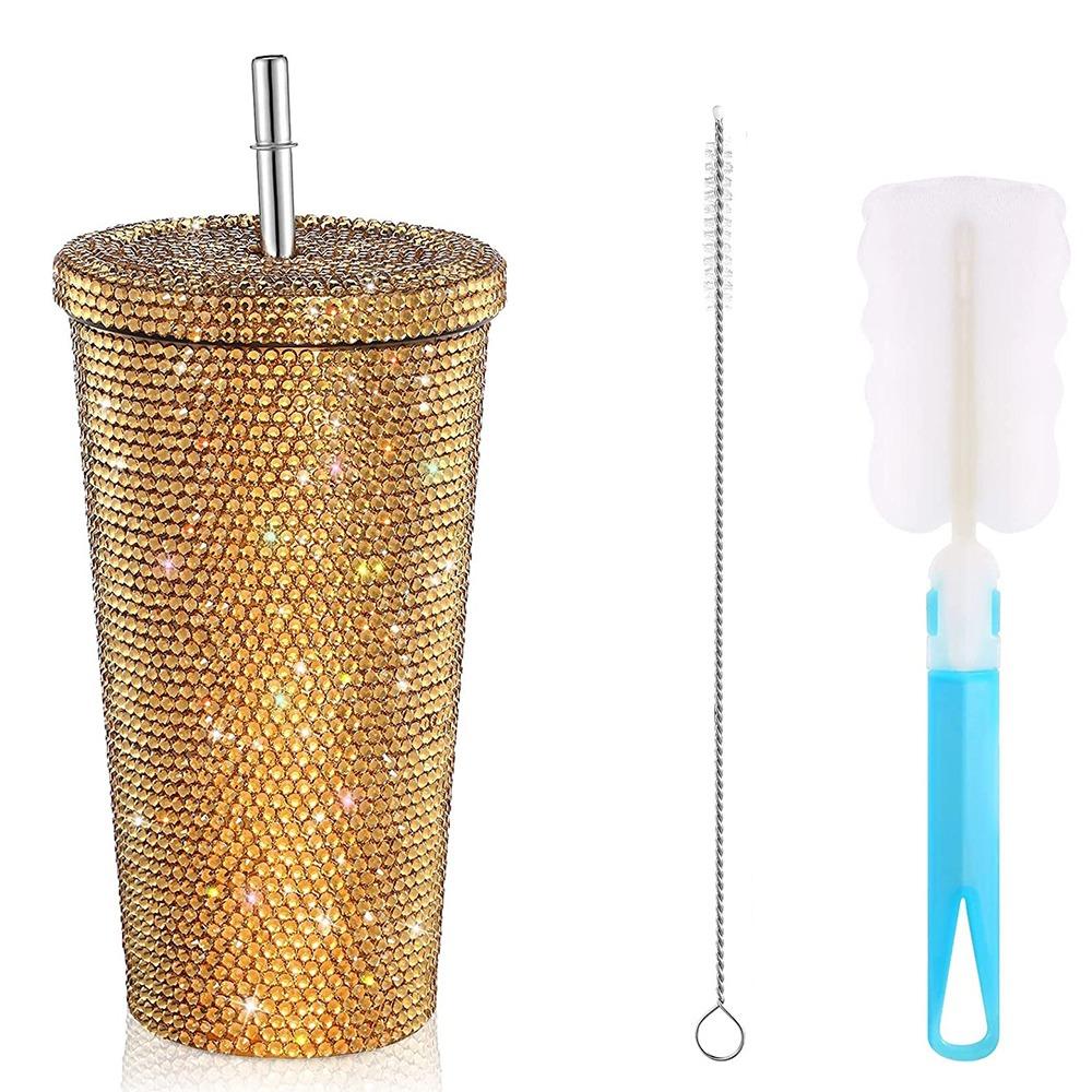 Insulated Glitter Coffee Cup Double Layer Stainless Steel Water Bottle Girl
