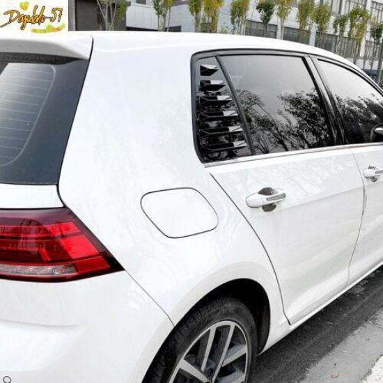 Gloss Black Rear Side Window Shutter Louver Cover For VW Golf 7 MK7 2013-