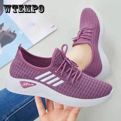 Спортивная обувь. Женские дышащие летающие тканые кроссовки. Универсальные кроссовки из полой сетки для бега.