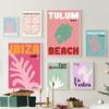 Ibiza Tulum Greece Travel Series Wall Art Canvas Painting Abstract Posters and Prints Hotel Bar Pictures For Living Room Decor