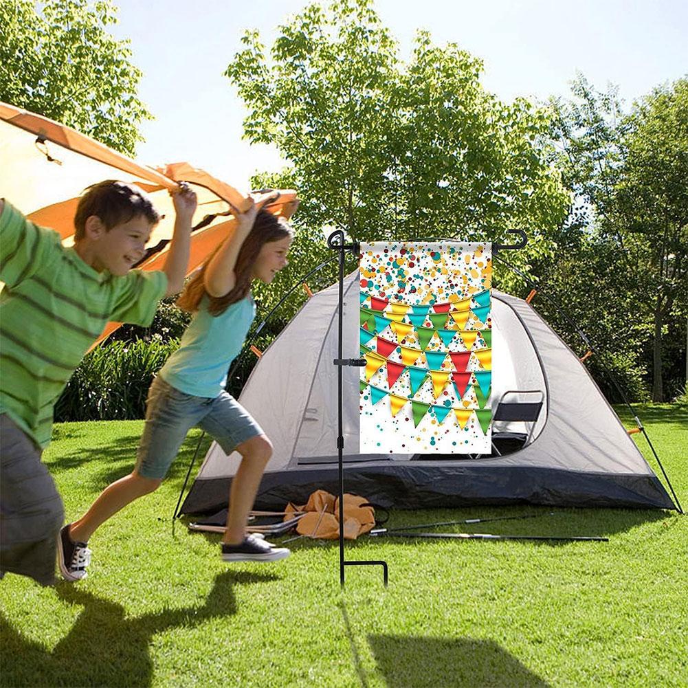 Подставка для садового флага, подставка для садового флага с зажимом и фиксатором, держатель для дворового флага, металлический флагшток для садового газона на открытом воздухе