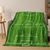 Green Black Football Field Stadium Art Flannel Blanket,Cozy Soft Throw Blanket for Home Bedroom Bed Sofa Picnic Cover Kids Gift