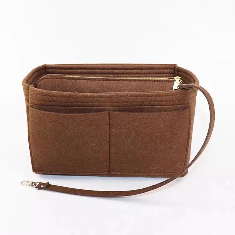 Новинка 2023 года, женский органайзер для макияжа, фетровая сумка-вставка для сумки, дорожная внутренняя сумочка, портативные косметички, подходящие для различных брендовых сумок
