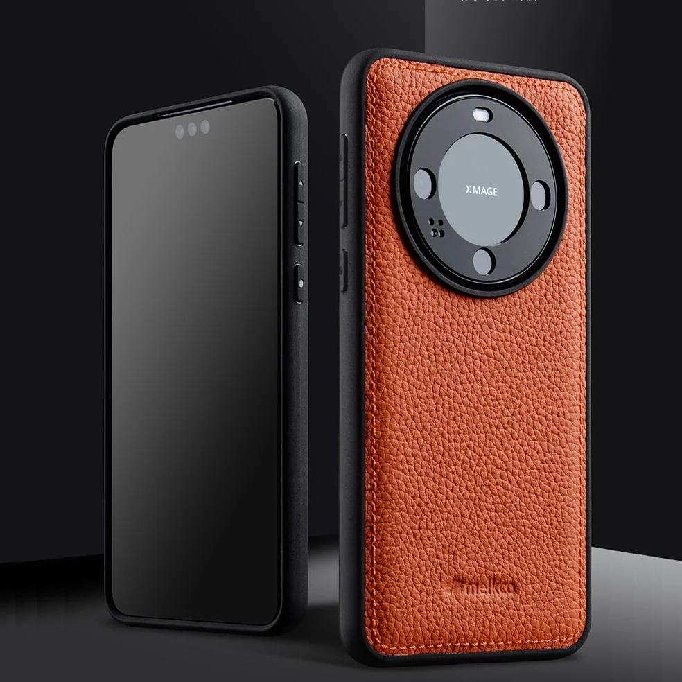 Оригинальный кожаный чехол Melkco из коровьей кожи для Huawei Mate 60 Pro Plus Mate 60 Силиконовый бампер Защита камеры Ударопрочная задняя крышка