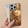 Прозрачный чехол для телефона с золотисто-коричневыми листьями для iPhone 16 15 14 13 12 11 Pro Max XS X XR SE2 7 8 Plus 15 Жесткий чехол с узором «Вихрь»